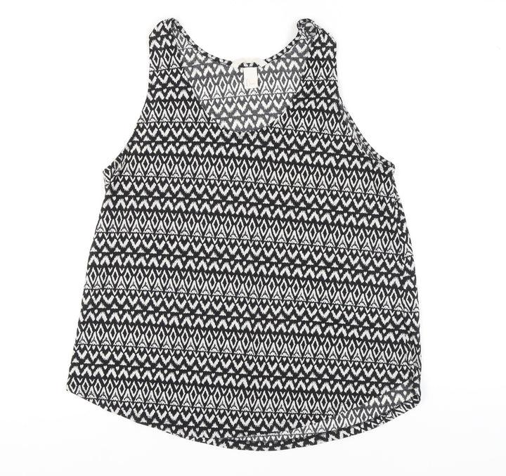 H&M Conscious Women's Black Geometric Tank Top