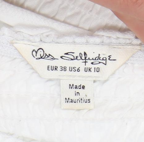Miss Selfridge White Off the Shoulder Top, Size 10