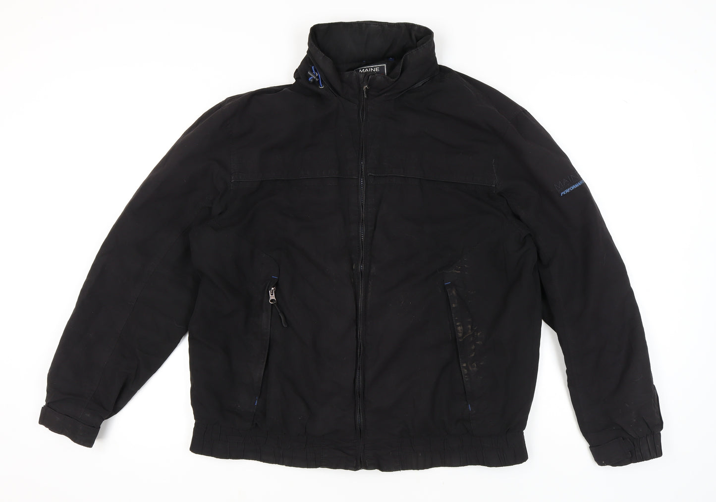 Maine Men's Black Windbreaker Jacket - L
