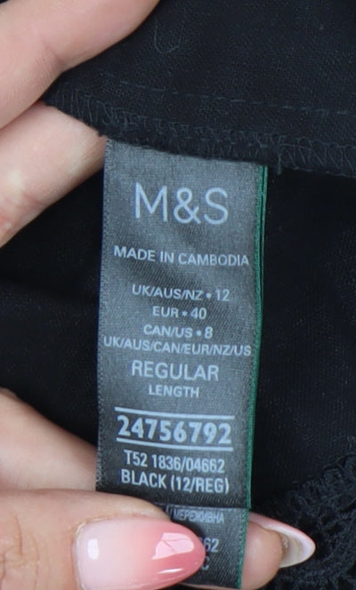 Marks and Spencer Women's Black Slip Dress, Size 12