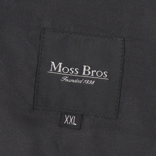 Moss Bros Men's Grey Geometric Waistcoat 2XL Formal