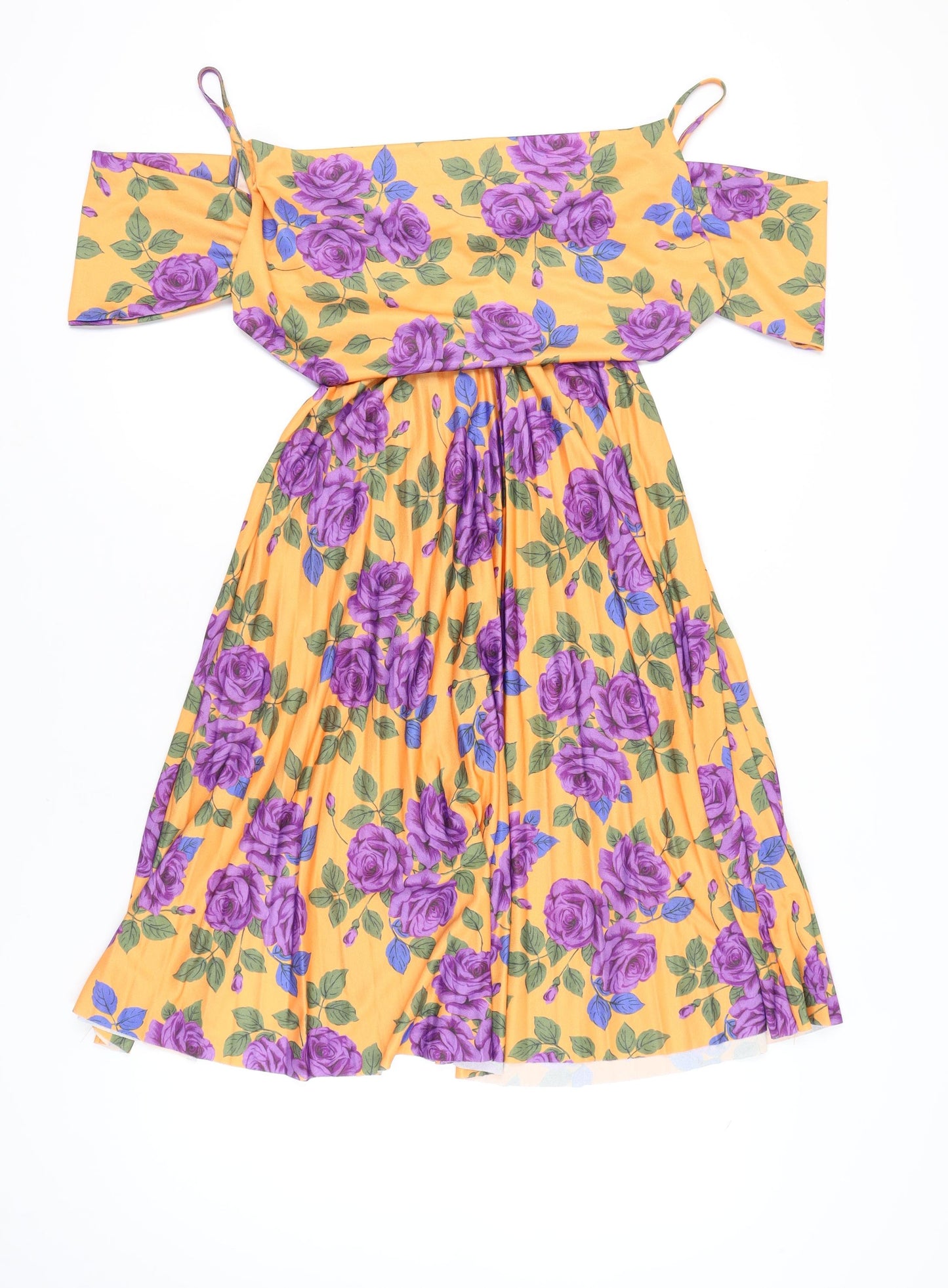 ASOS Women's Floral Dress, Multi, Size 8, Off Shoulder