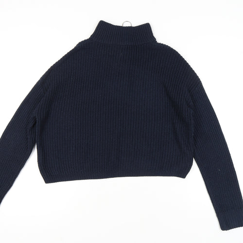 H&M Women's Blue High Neck Pullover - Size S