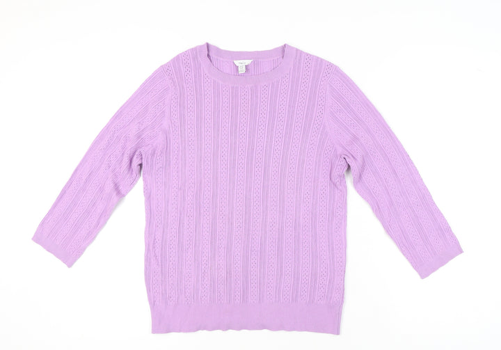 M&Co Women's Purple Cable-Knit Jumper, Size 14