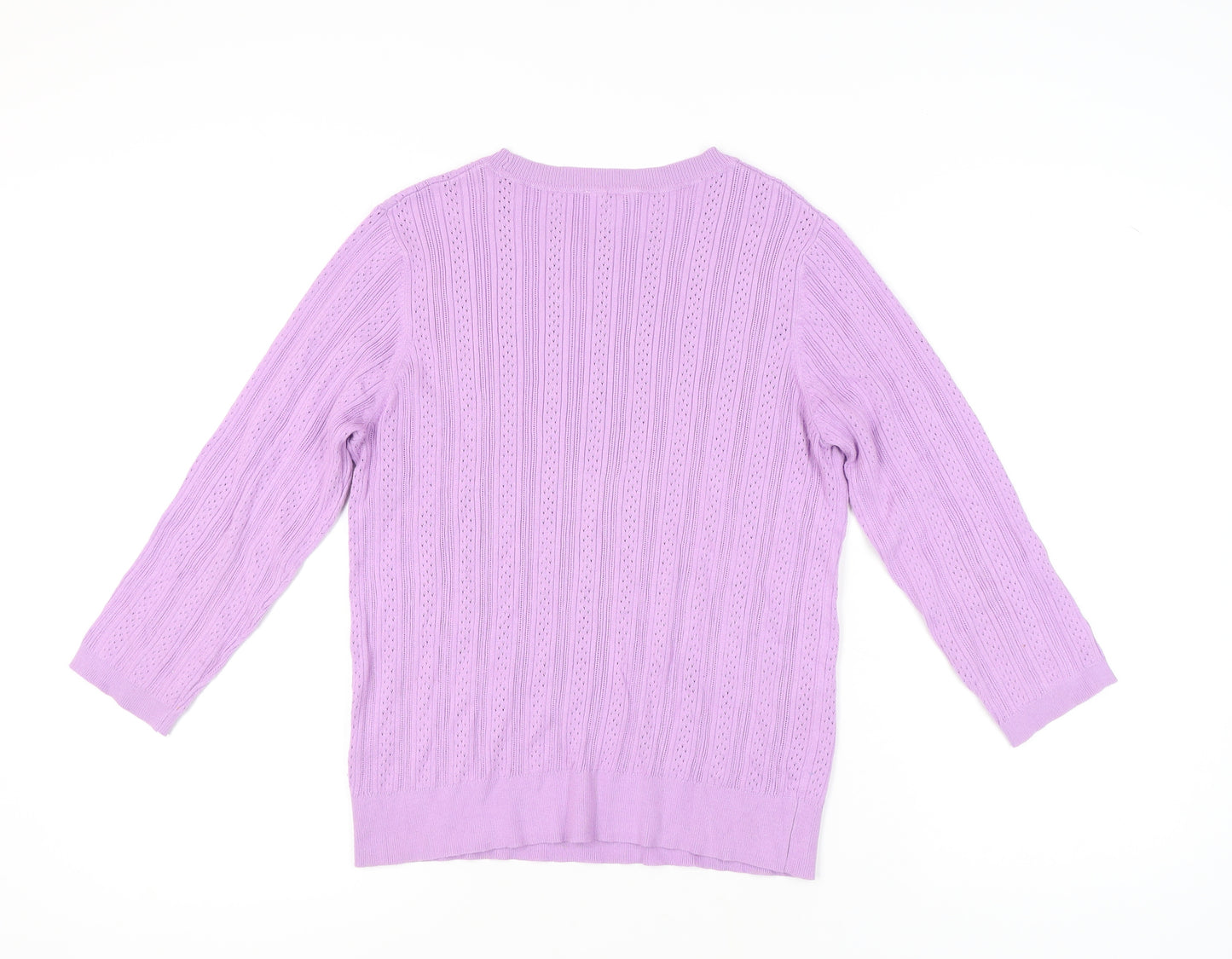 M&Co Women's Purple Cable-Knit Jumper, Size 14