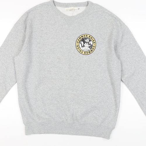 H&M Men's Grey Logo Sweatshirt in Size L