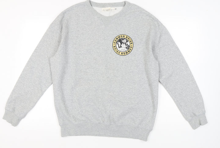 H&M Men's Grey Logo Sweatshirt in Size L