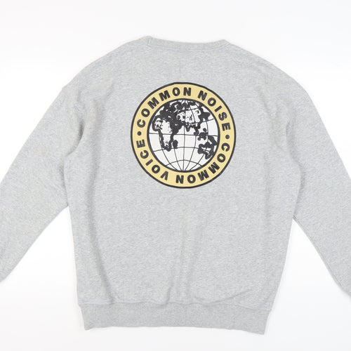 H&M Men's Grey Logo Sweatshirt in Size L