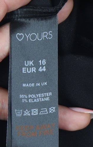 Yours Women's Black Leggings Size 16 Polyester Casual