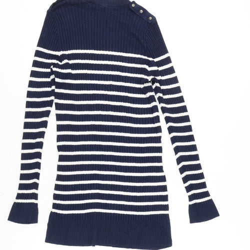 Marks and Spencer Women's Blue Striped Jumper Size 12