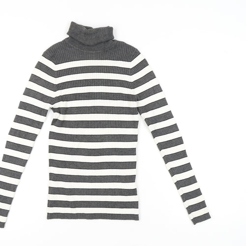 Primark Women's Stripe Roll Neck Jumper M