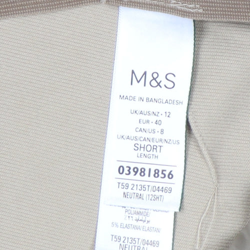 Marks and Spencer Beige Women's Regular Trousers - Size 12