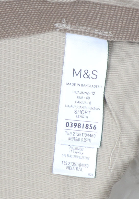 Marks and Spencer Beige Women's Regular Trousers - Size 12