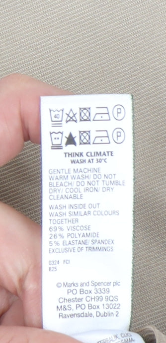 Marks and Spencer Beige Women's Regular Trousers - Size 12