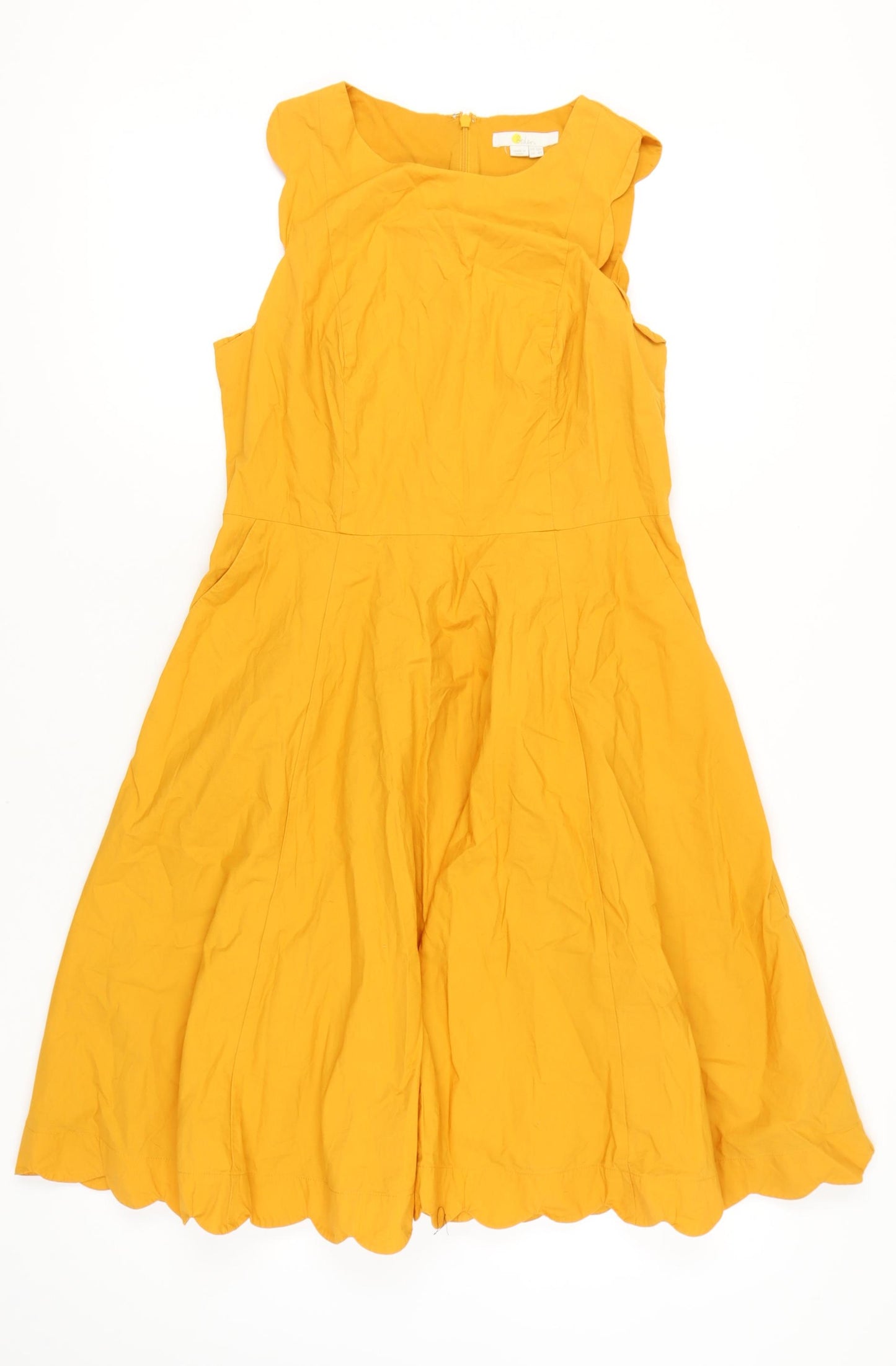 Boden Women's Yellow A-Line Dress, Size 12