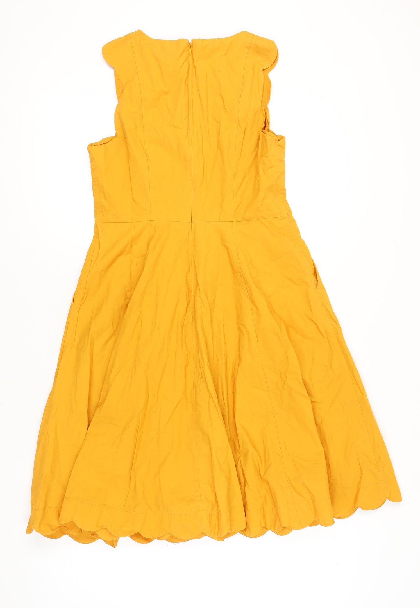 Boden Women's Yellow A-Line Dress, Size 12