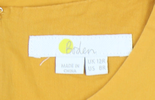 Boden Women's Yellow A-Line Dress, Size 12