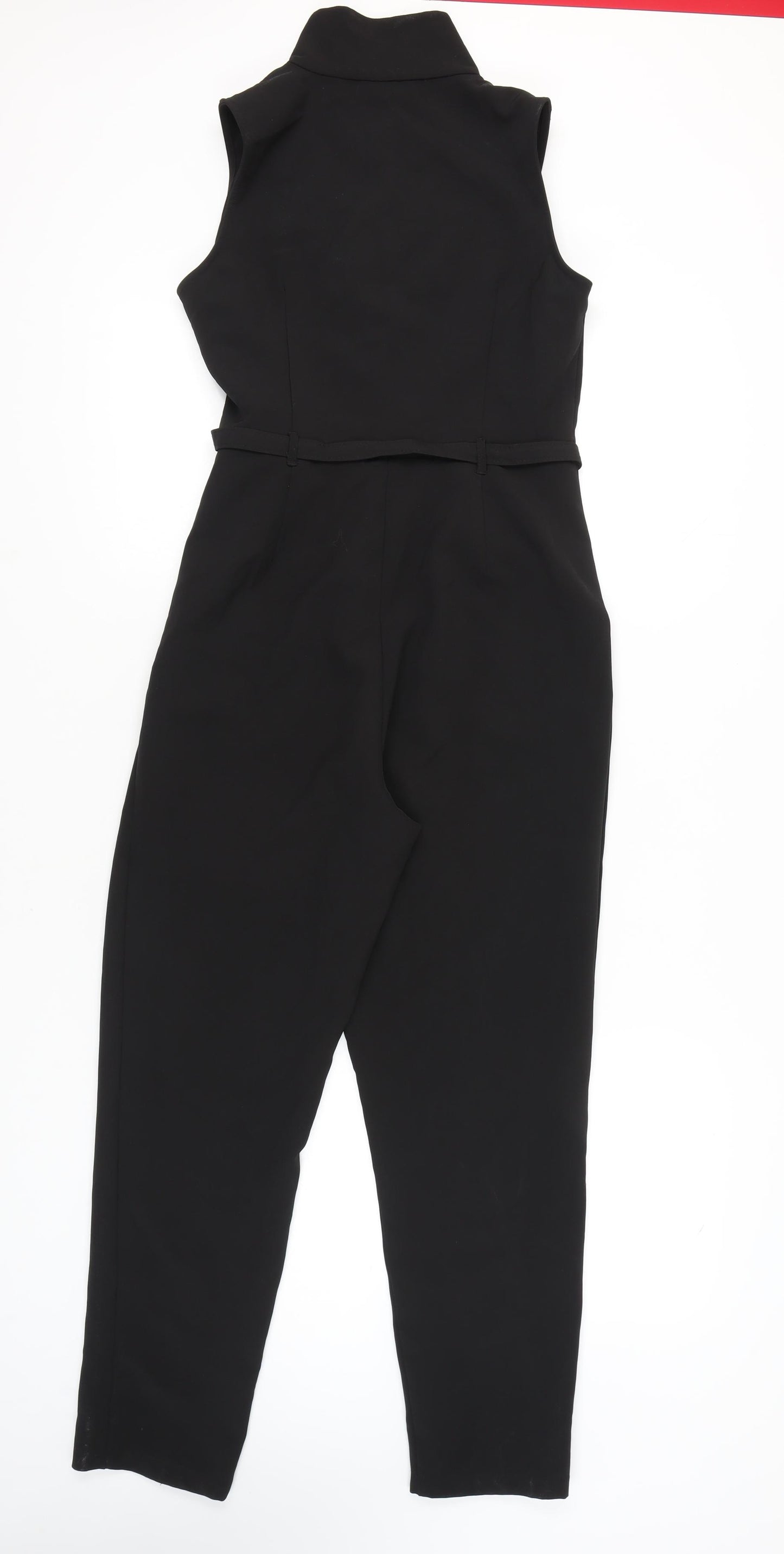 ASOS Women's Black Jumpsuit Size 12 Sleeveless Belted