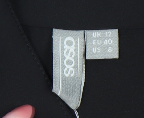 ASOS Women's Black Jumpsuit Size 12 Sleeveless Belted