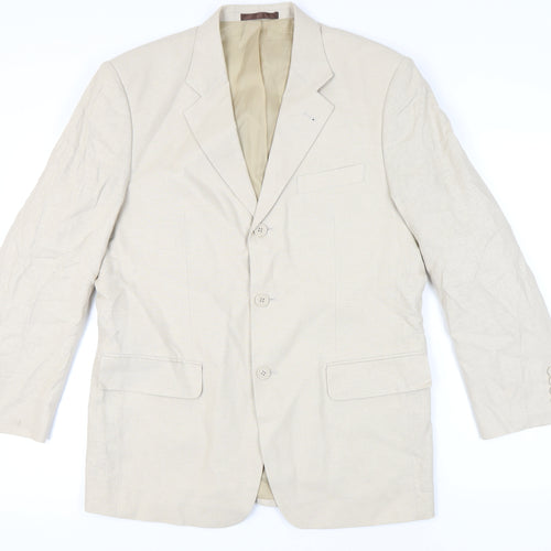 Butler & Webb Men's Beige Blazer, 38 Short, Notch Lapel