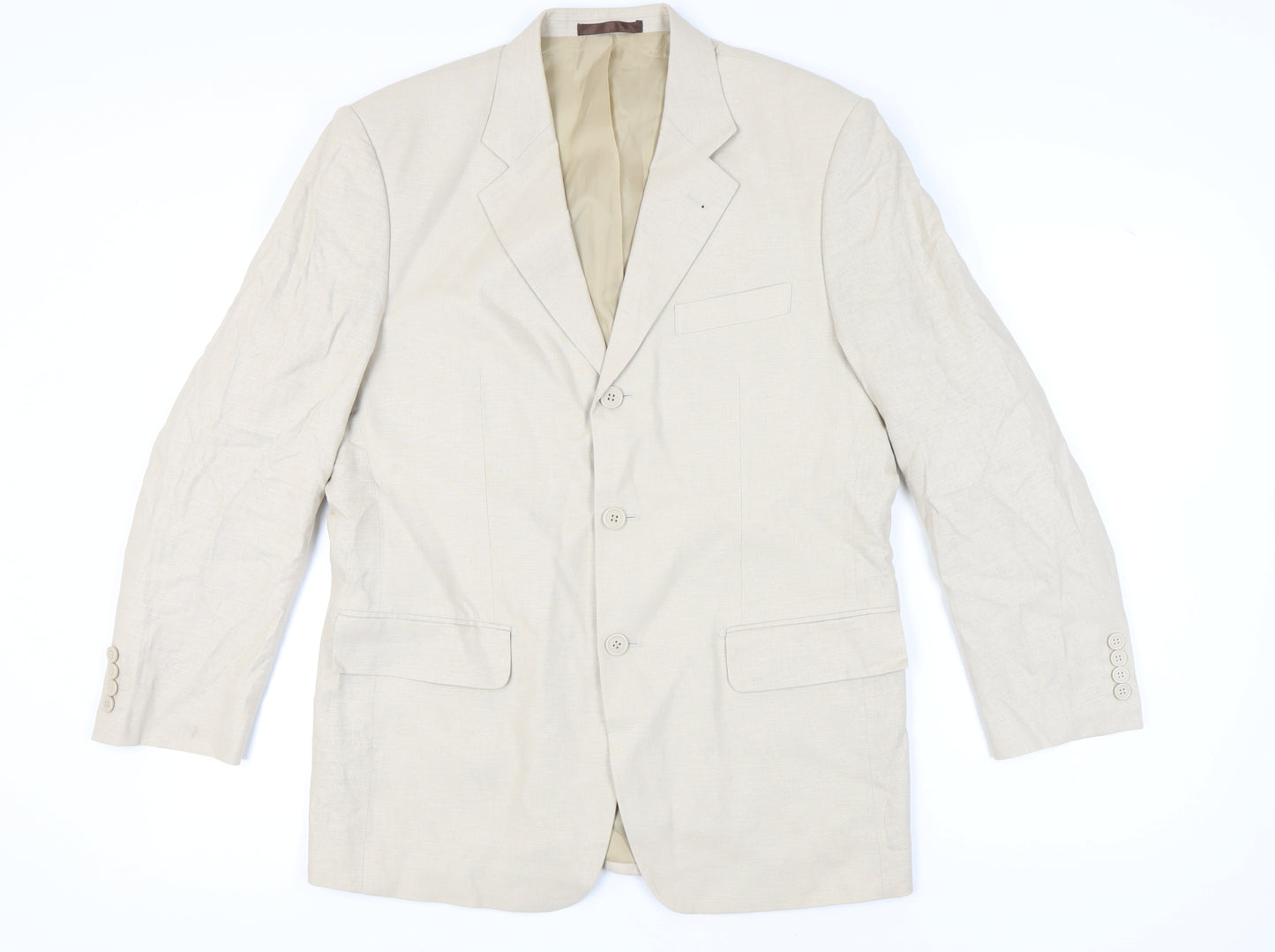 Butler & Webb Men's Beige Blazer, 38 Short, Notch Lapel