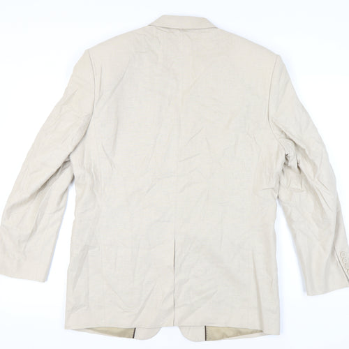 Butler & Webb Men's Beige Blazer, 38 Short, Notch Lapel