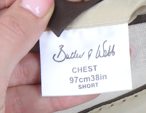 Butler & Webb Men's Beige Blazer, 38 Short, Notch Lapel