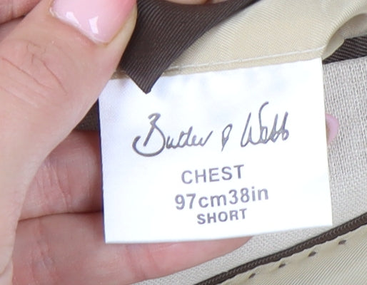 Butler & Webb Men's Beige Blazer, 38 Short, Notch Lapel