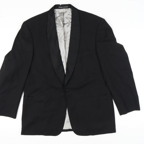 Marks and Spencer Men's Black Suit Jacket 40S