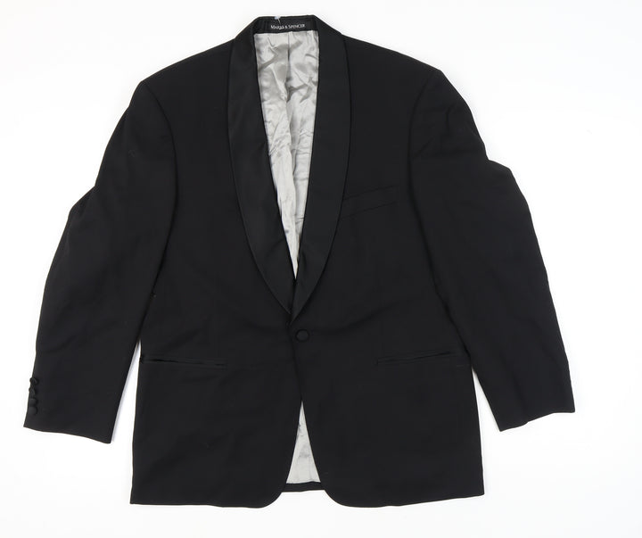 Marks and Spencer Men's Black Suit Jacket 40S
