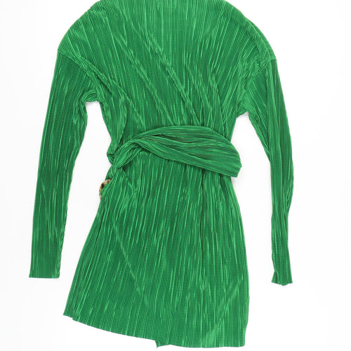ASOS Design Green Wrap Dress - Size 12 - Long Sleeve