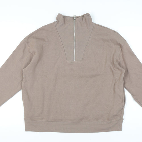 New Look Women's Brown Zip Sweatshirt Size M
