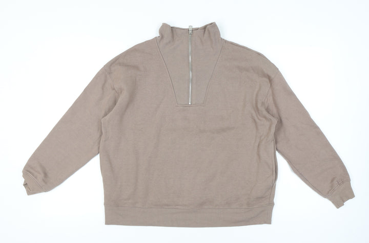 New Look Women's Brown Zip Sweatshirt Size M