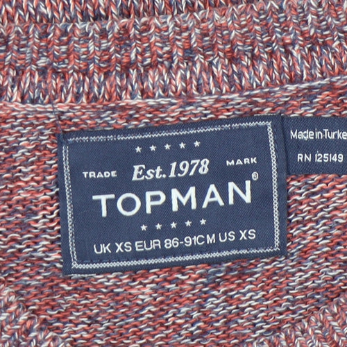 Topman XS Men's Multicoloured Cotton Crew Neck Jumper