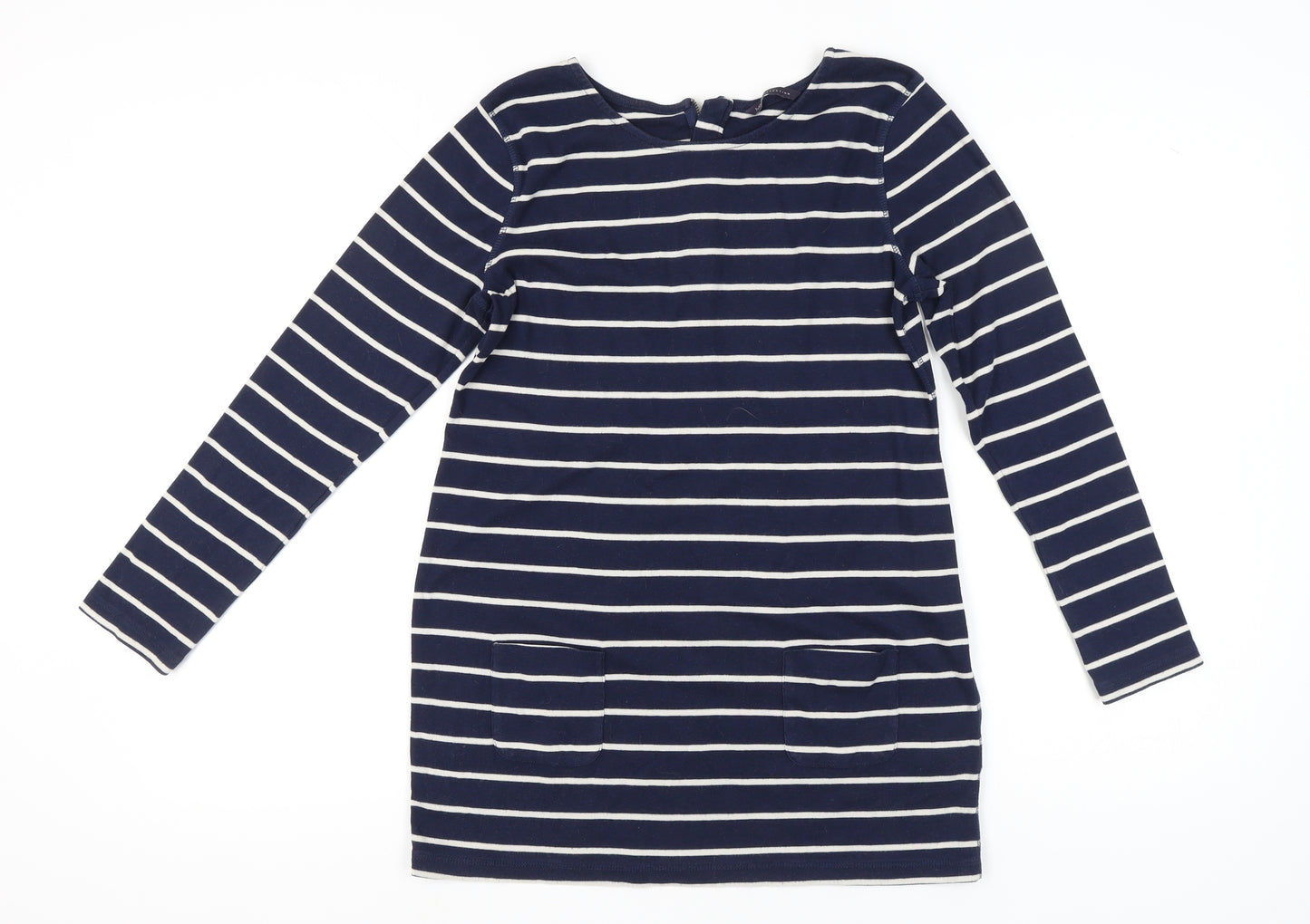 Marks and Spencer Women's Navy Striped Top, Size 14