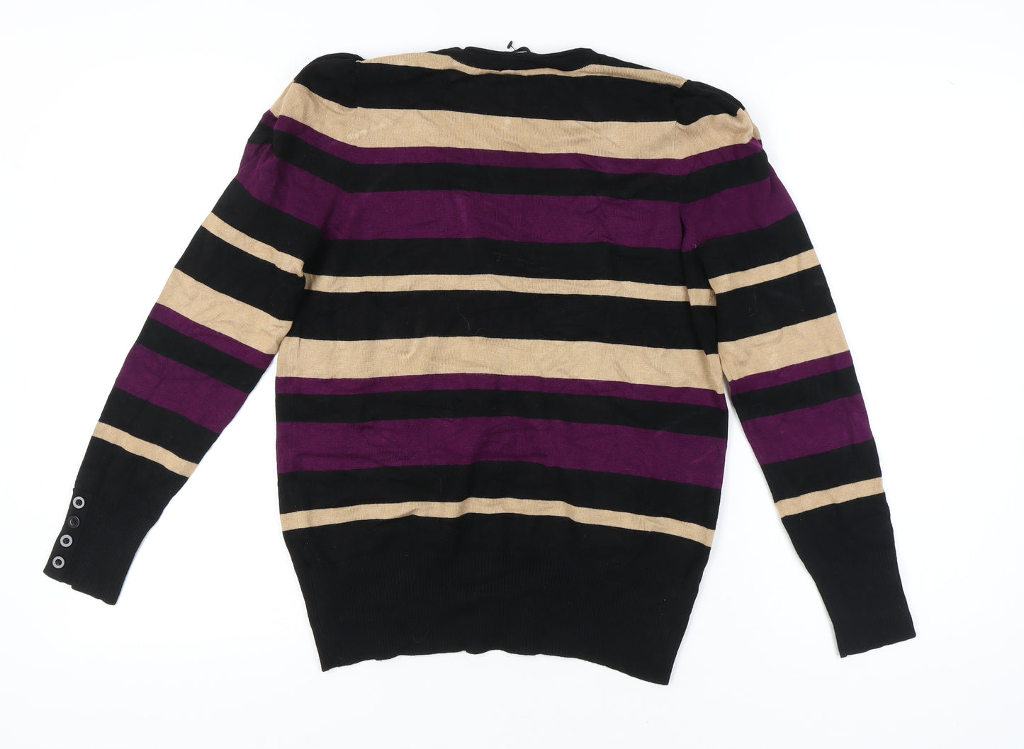 BHS Women’s Black Striped Cardigan Size 14