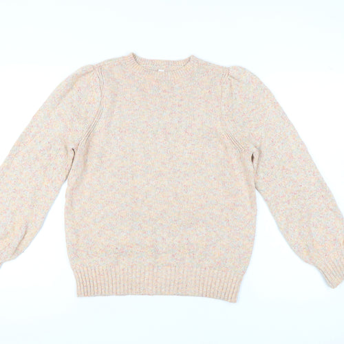 AND/OR Women's Beige Knit Pullover Jumper Size 8