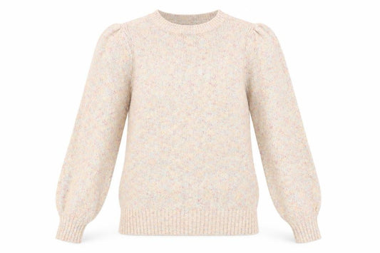 Front view of AND/OR Women's Beige Knit jumper, size 8