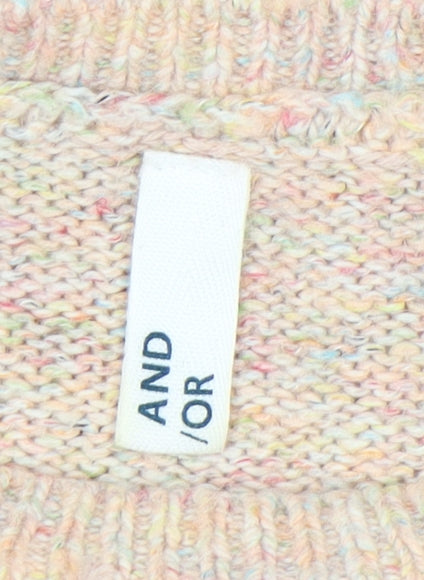 AND/OR Women's Beige Knit Pullover Jumper Size 8