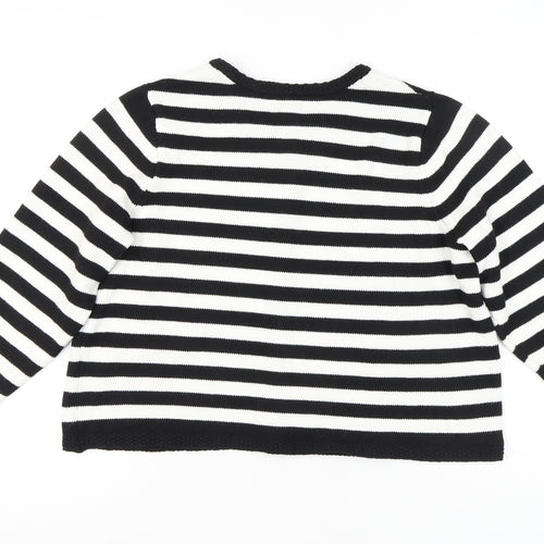 Happily Grey Women's Black Striped Cardigan Size 22/24