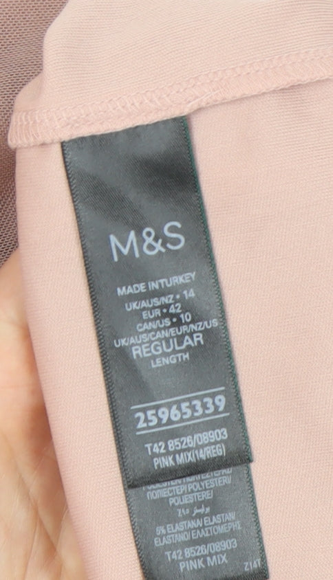 Marks and Spencer Women's Pink Dress Size 14