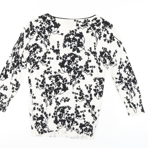 H&M Women's Black and White Cardigan Size S