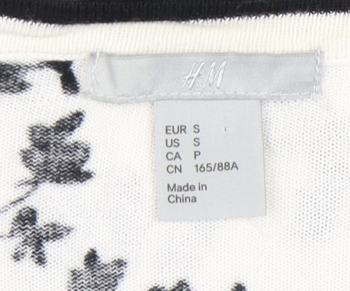 H&M Women's Black and White Cardigan Size S