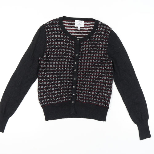 Antoni & Alison Women's Black Geometric Cardigan, Size S
