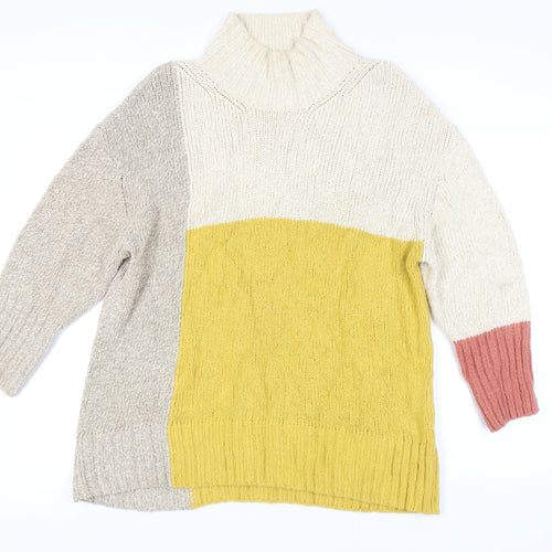 Marks and Spencer Women's Multicoloured High Neck Jumper M