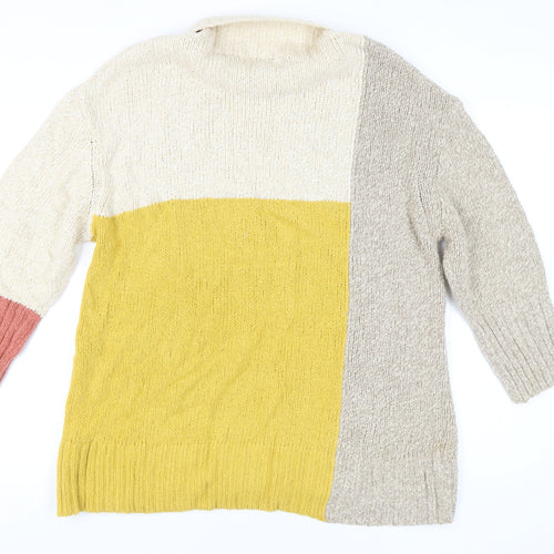 Marks and Spencer Women's Multicoloured High Neck Jumper M