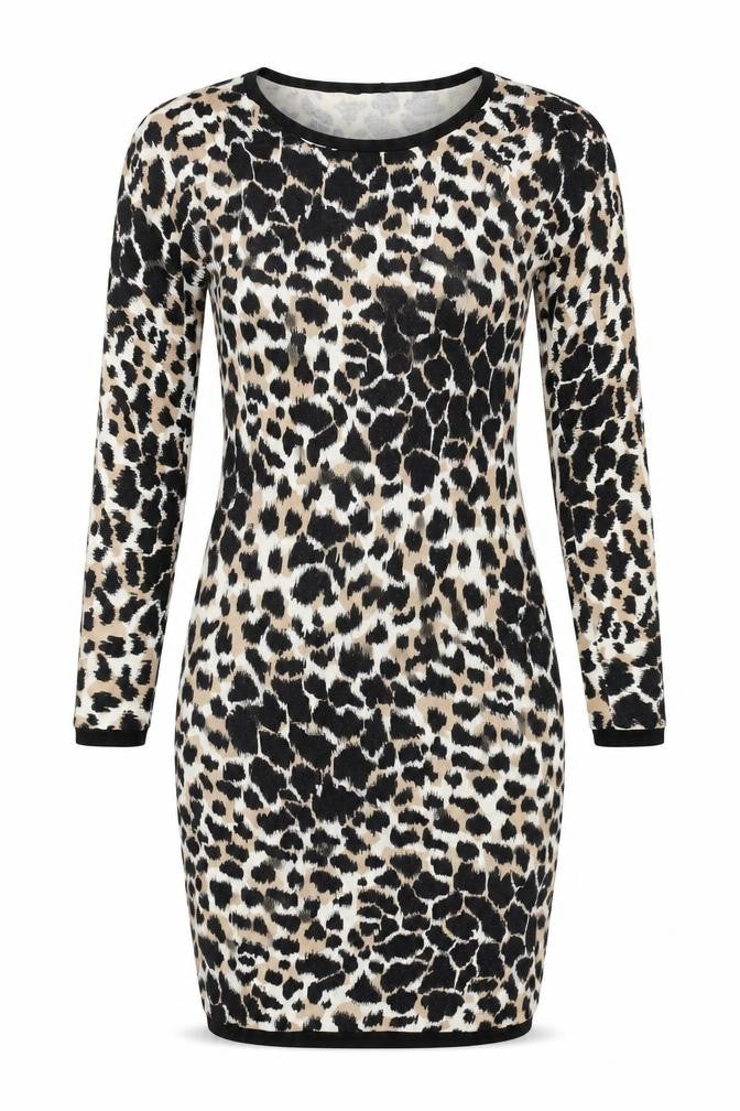Front view of Somerset by Alice Temperley Women's Leopard Print Sheath Dress