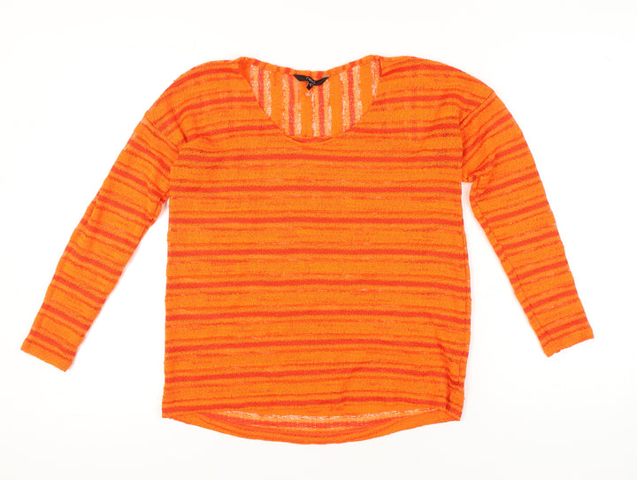 Next Women's Orange Striped Pullover Jumper, Size 10