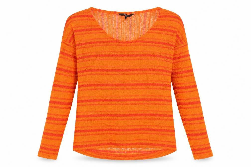 Next Women's Orange Striped Pullover Jumper, Size 10