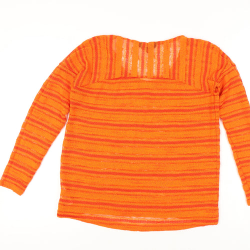 Next Women's Orange Striped Pullover Jumper, Size 10